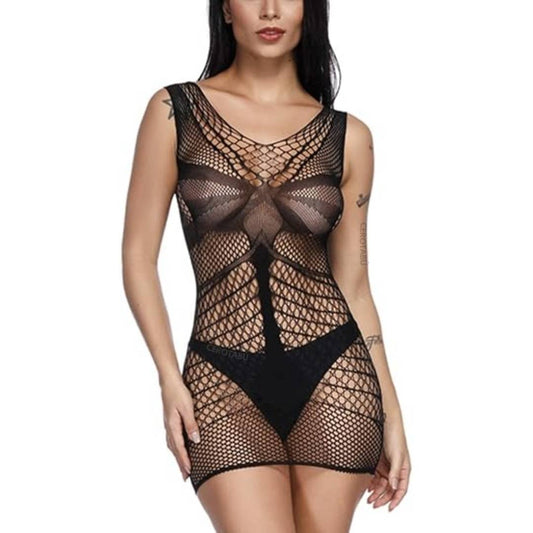 Body Vestido En Malla Enterizo Encaje Lenceria Femenina