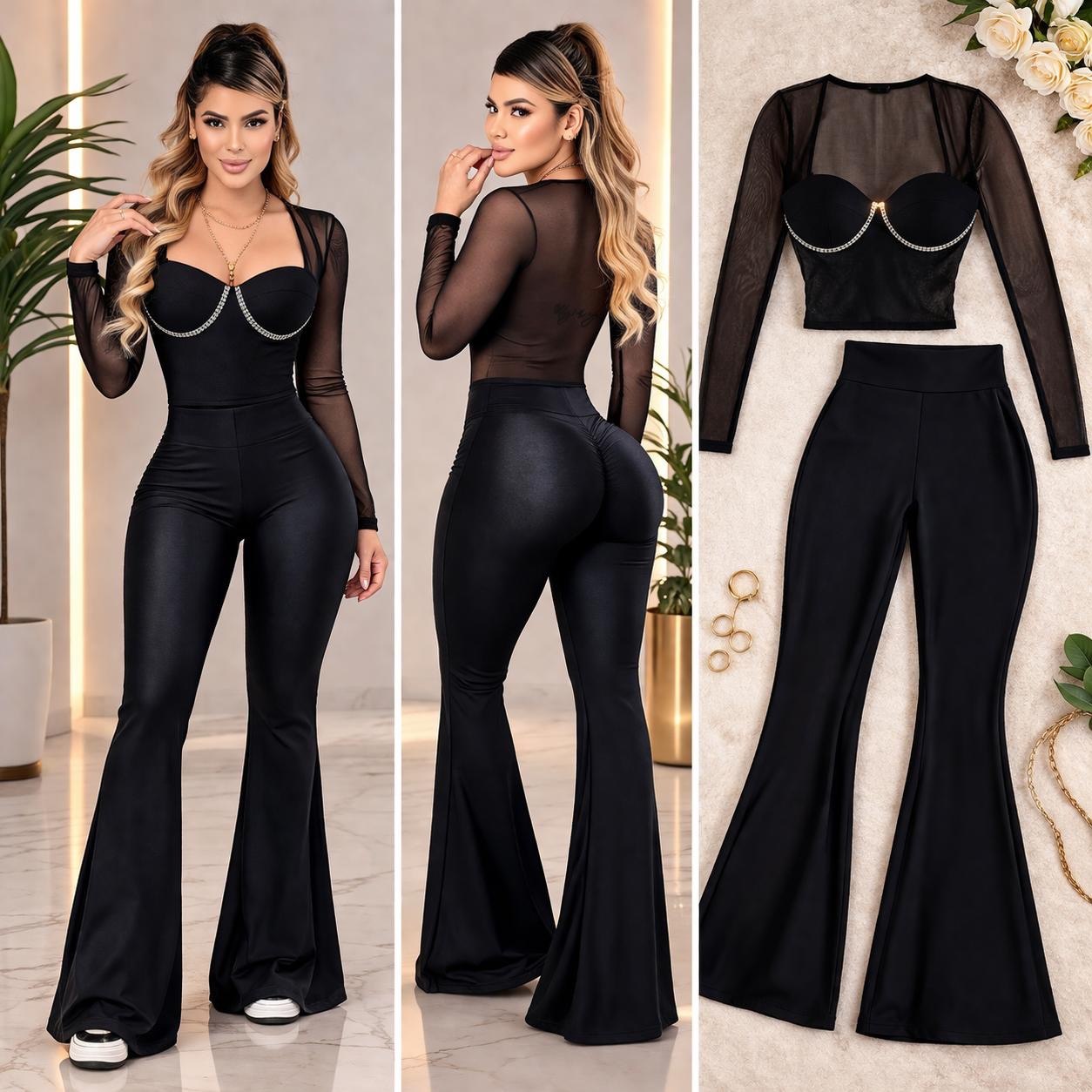 Conjunto Blusa Copa Y Pantalon