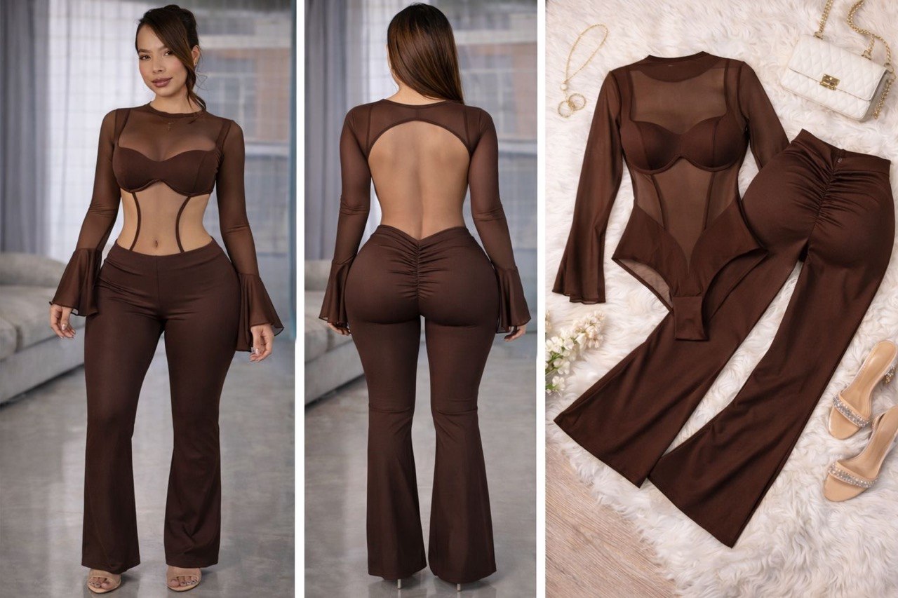 Conjunto Body Escote Y Pantalon