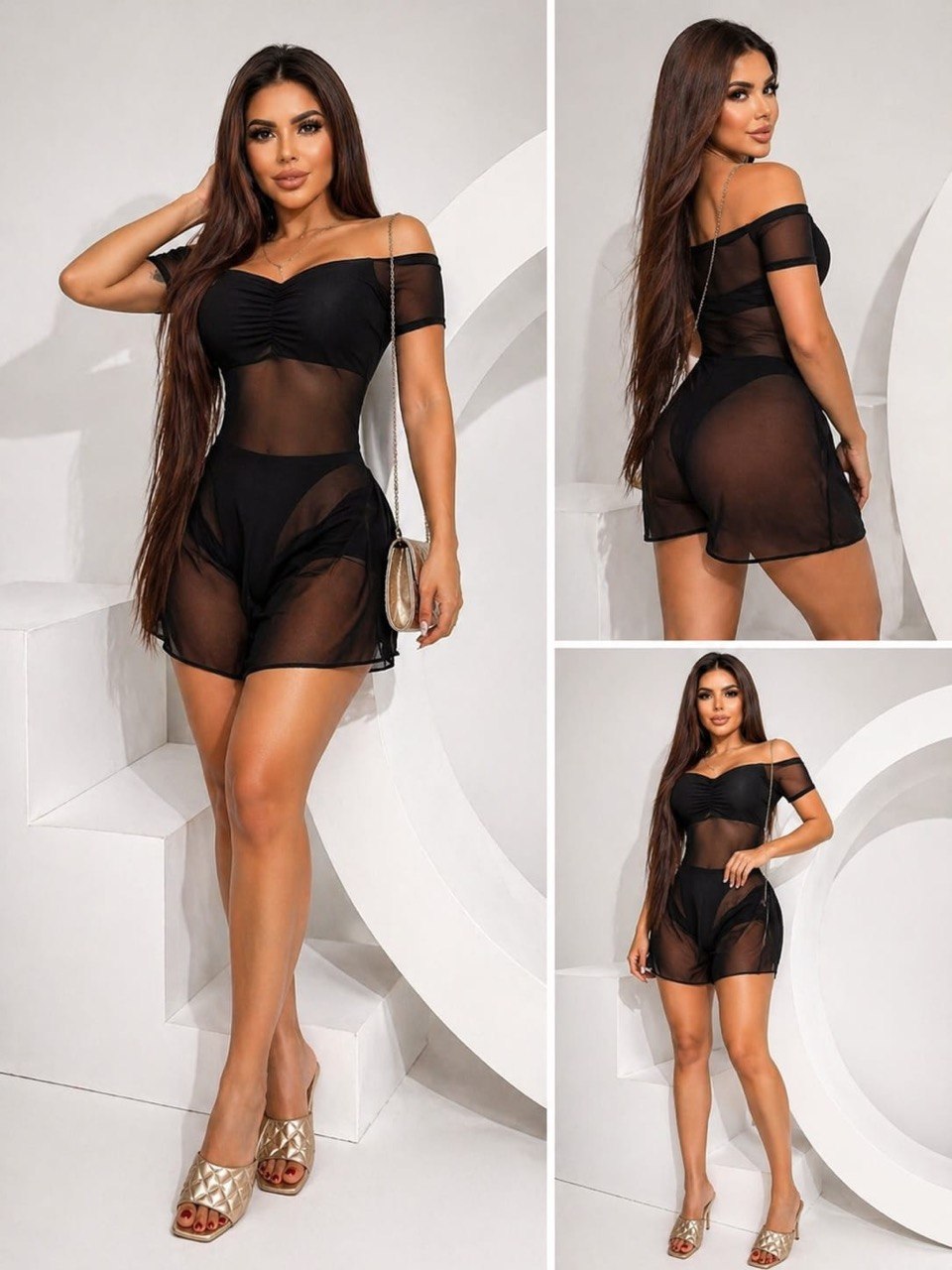 Vestido Malla Incluye Top Y Short