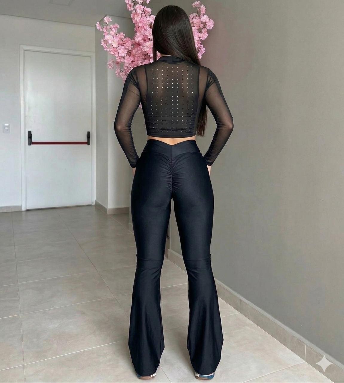 Conjunto Blusa brillos Y Pantalon