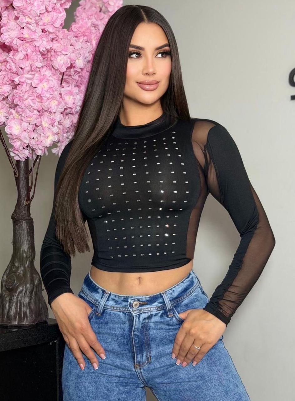 Conjunto Blusa brillos Y Pantalon